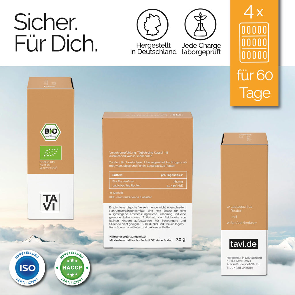TAVI® Lactobacillus Reuteri Bio Kapseln (L. reuteri DSM 32759, lebende Bakterien)