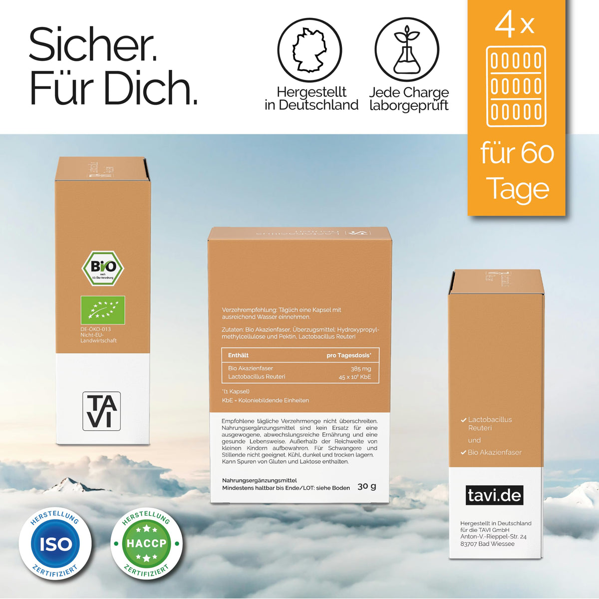 TAVI® Lactobacillus Reuteri Bio Kapseln (L. reuteri DSM 32759, lebende Bakterien)