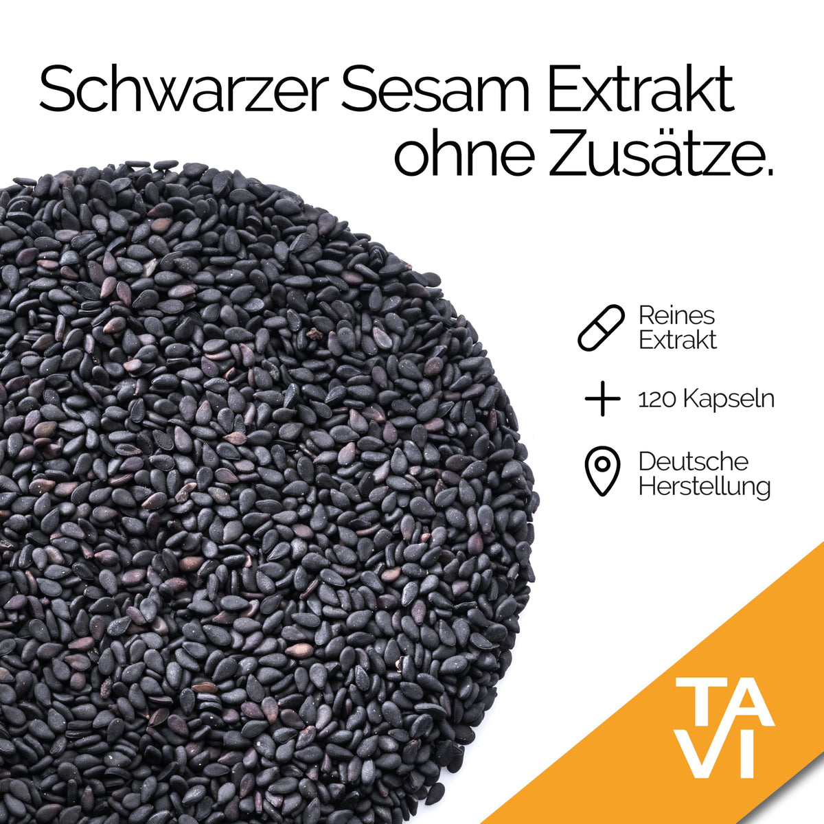 TAVI® Schwarzer Sesam Extrakt Kapseln (Sesamum indicum)