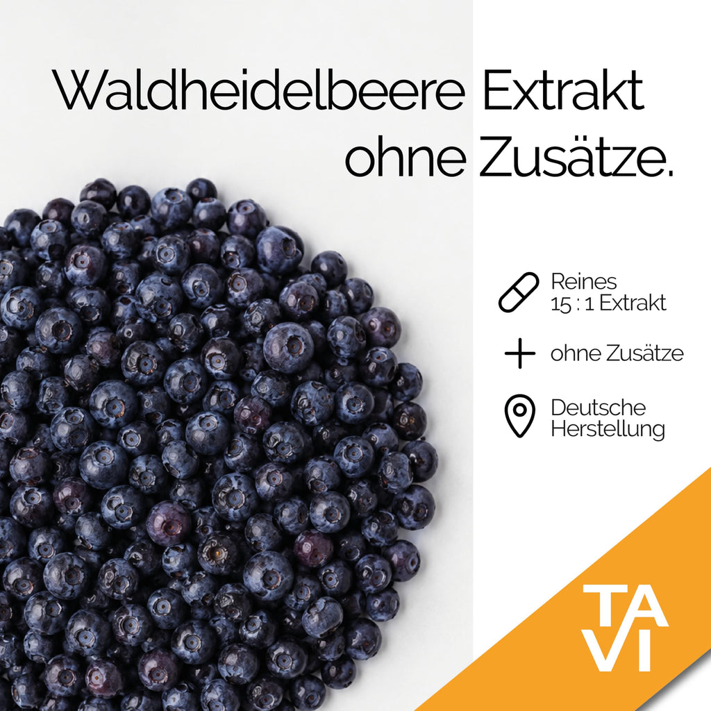 TAVI® Wald-Heidelbeere Extrakt Kapseln (Wildheidelbeere, Bilberry 15:1)