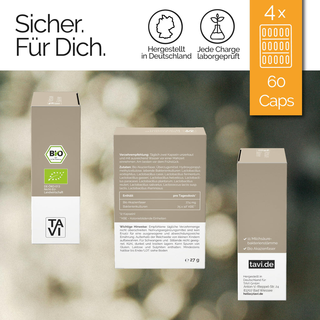 TAVI® Milchsäurebakterien Bio Kapseln (Lactobacillus-Stämme, lebende Bakterien)