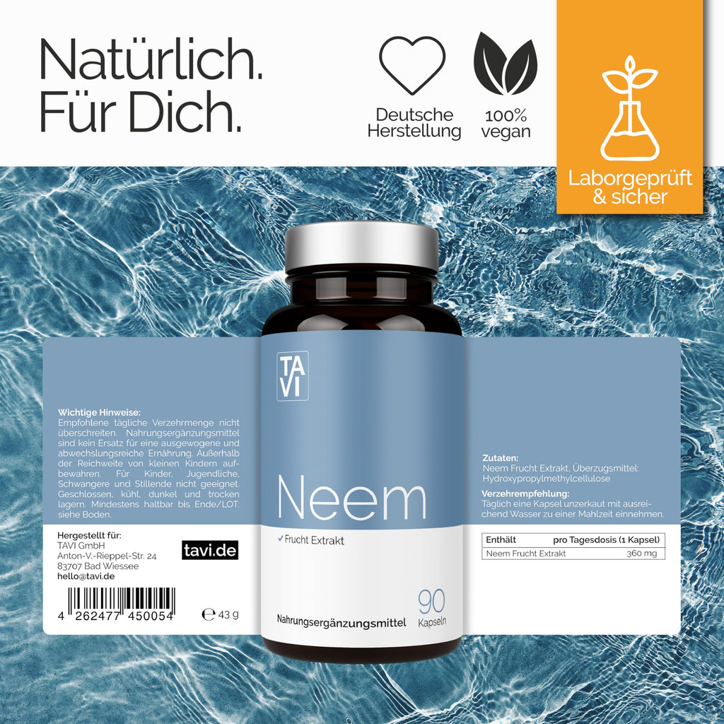 TAVI® Neem Frucht Extrakt Kapseln (Niem, Azadirachta indica 10:1)